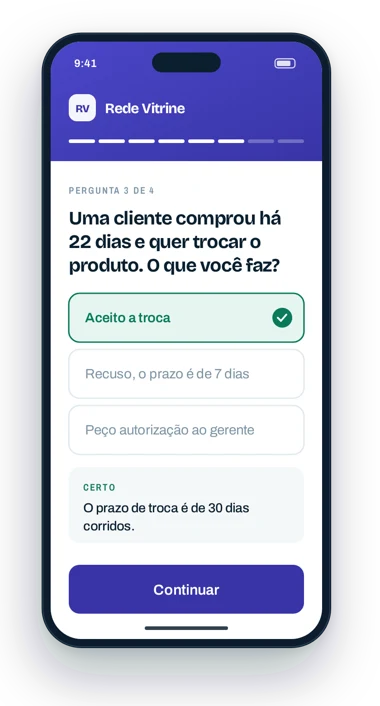 Celular com uma pergunta do treinamento