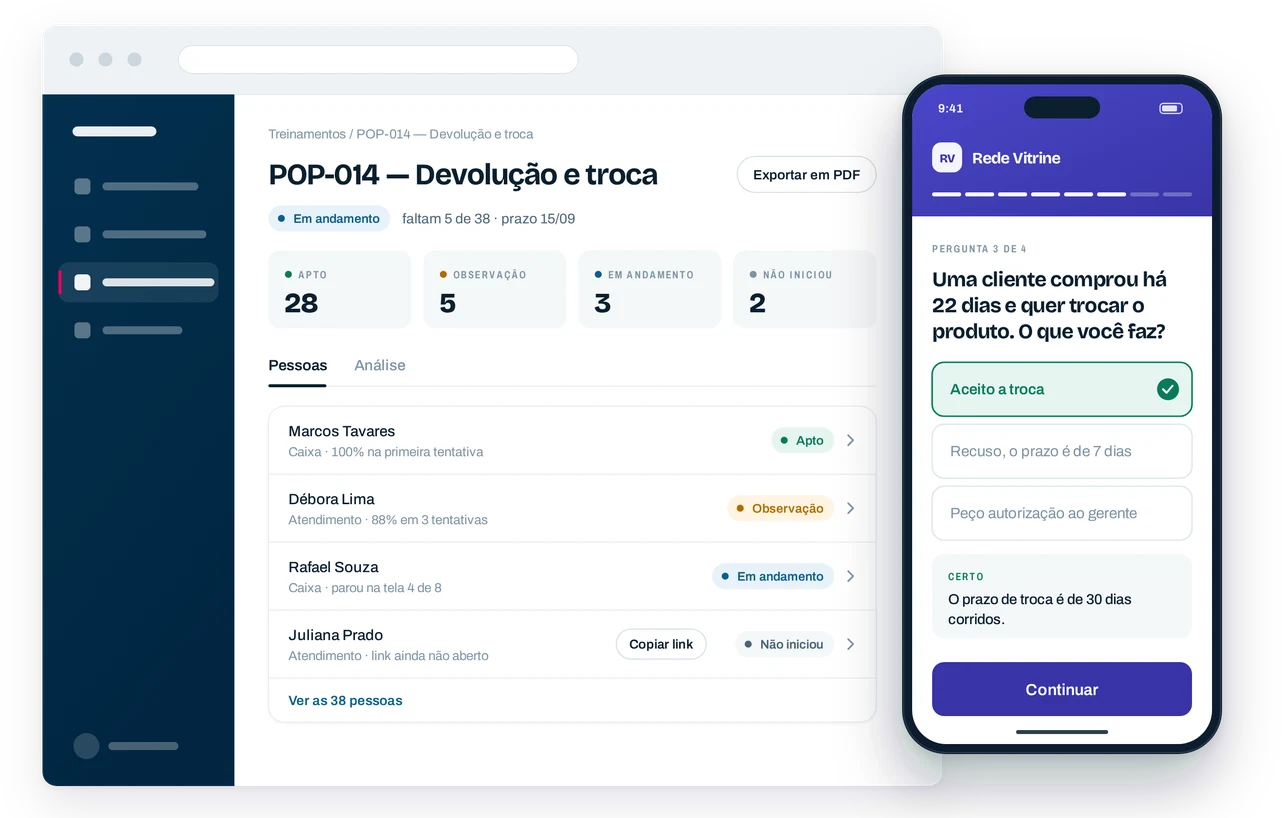 Painel da Realize com a situação das pessoas e o celular do colaborador